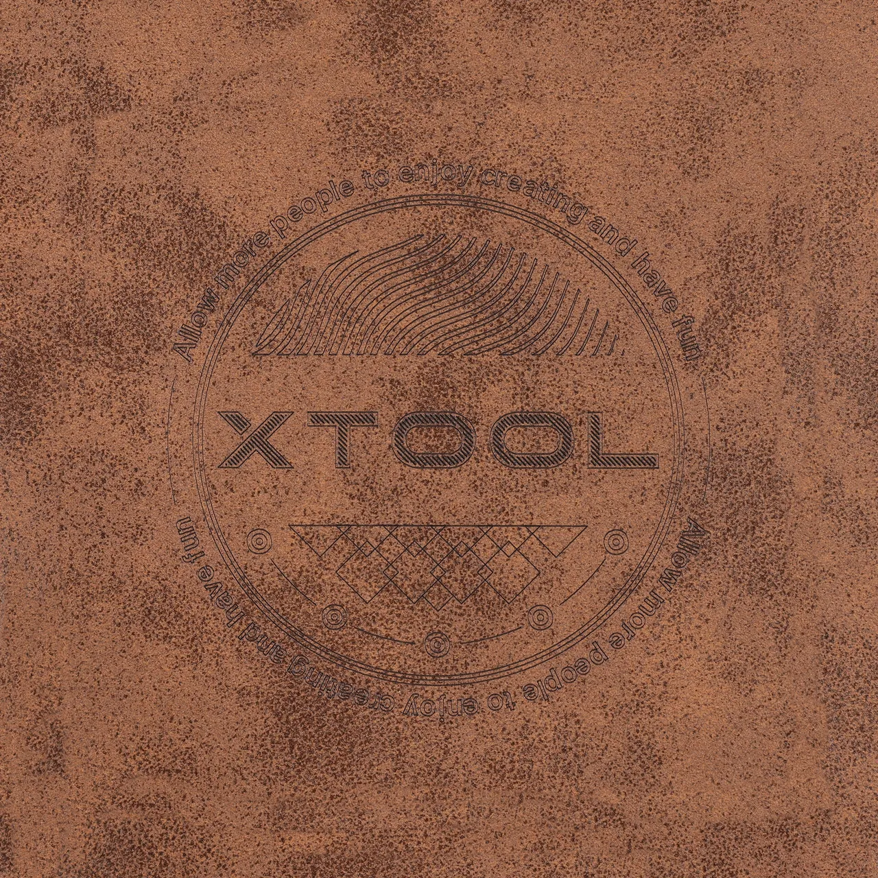 Vintage Brown to Black Laserable PU Leather test grid