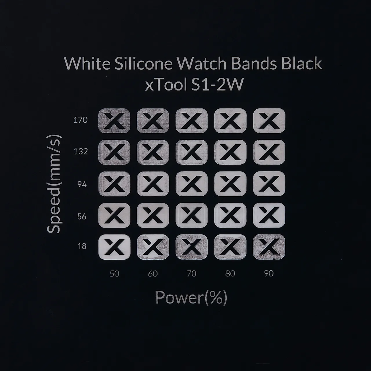 Black to White Silicone test grid