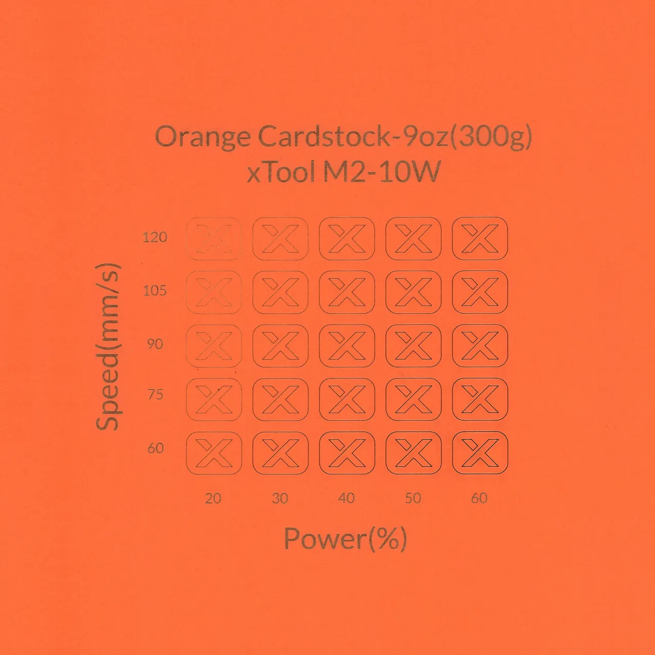Orange Cardstock-9oz(300g) test grid