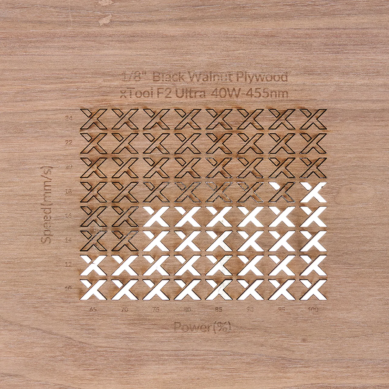 1/8"(3mm) Walnut Plywood test grid