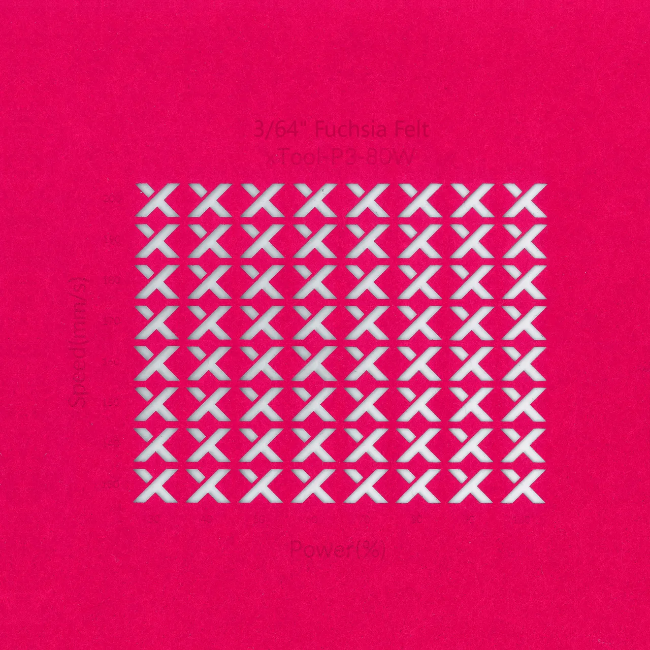 3/64"(1mm) Fuchsia Felt test grid