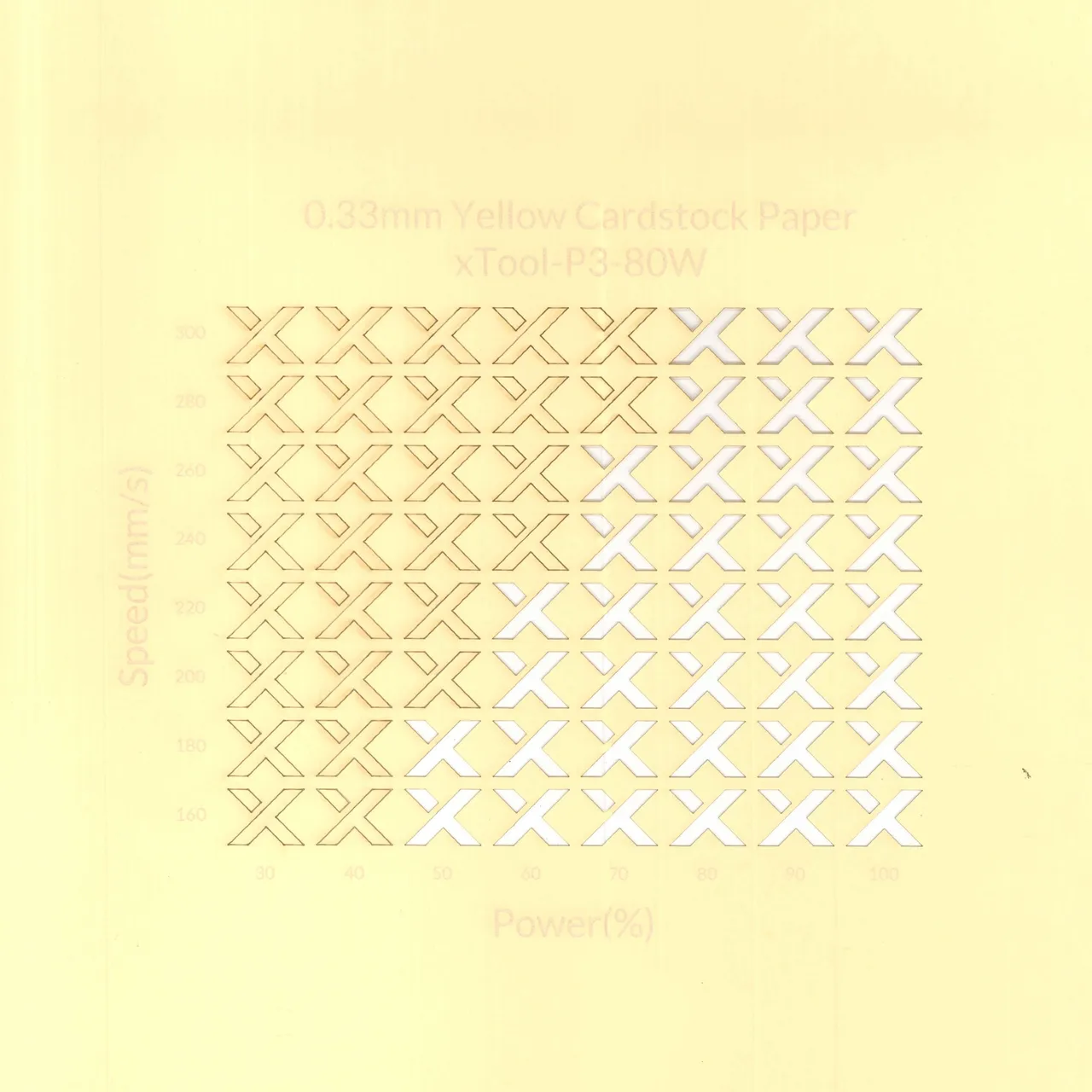 1/77"(0.33mm) Yellow Cardstock Paper test grid