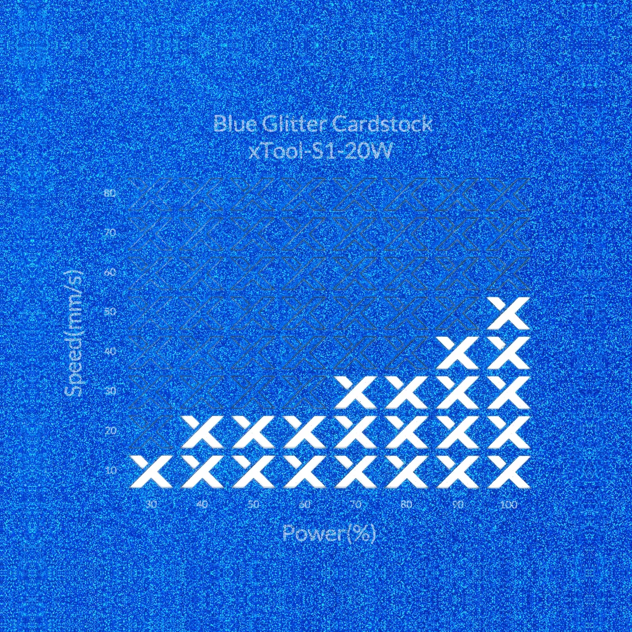Blue Glitter Cardstock-7oz(250g) test grid