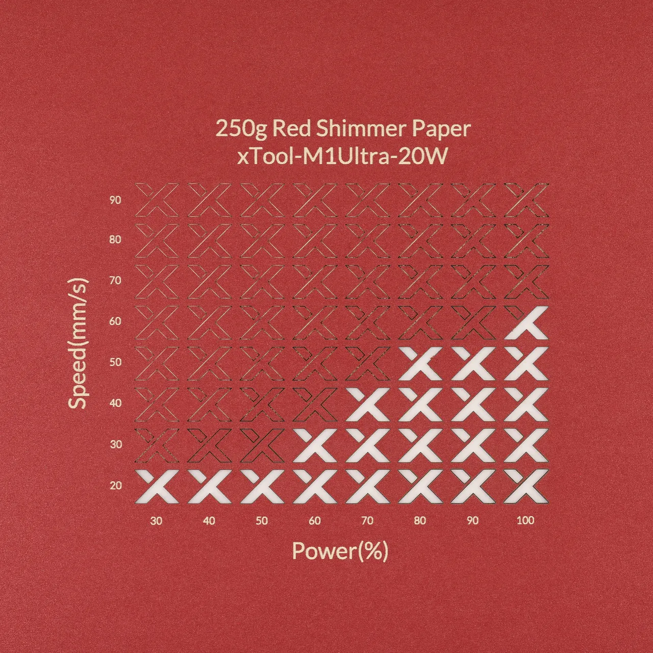 Red Shimmer Paper-7oz(250g) test grid