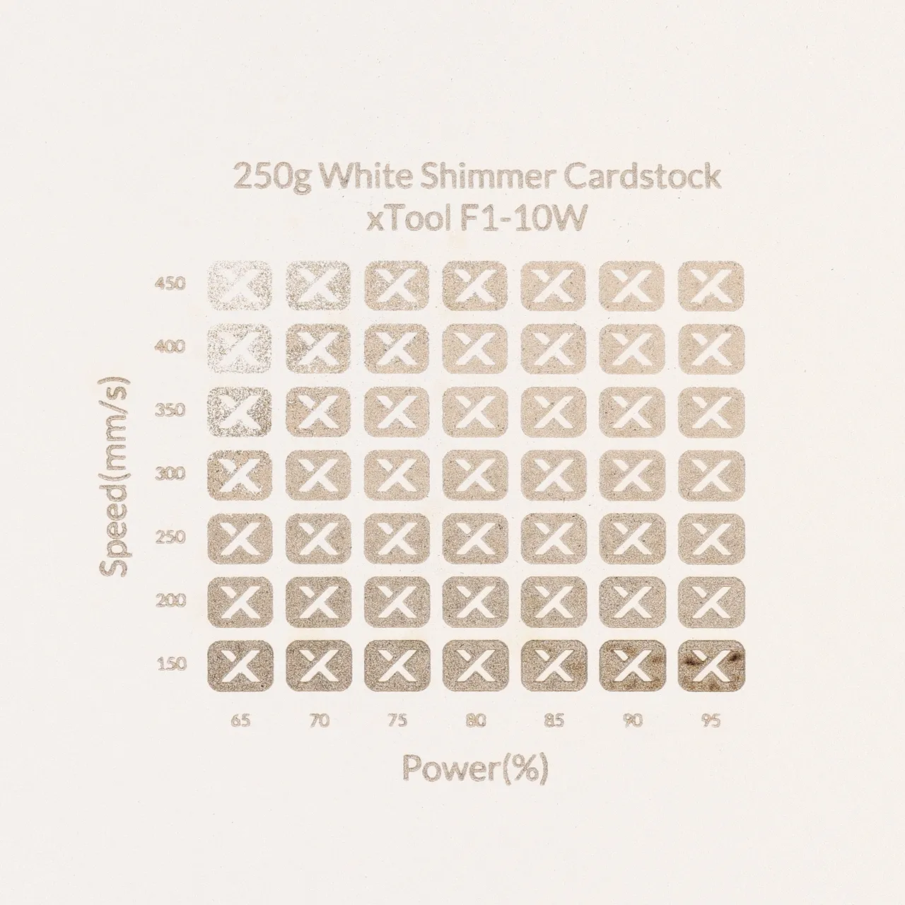 White Shimmer Cardstock-7oz(250g) test grid