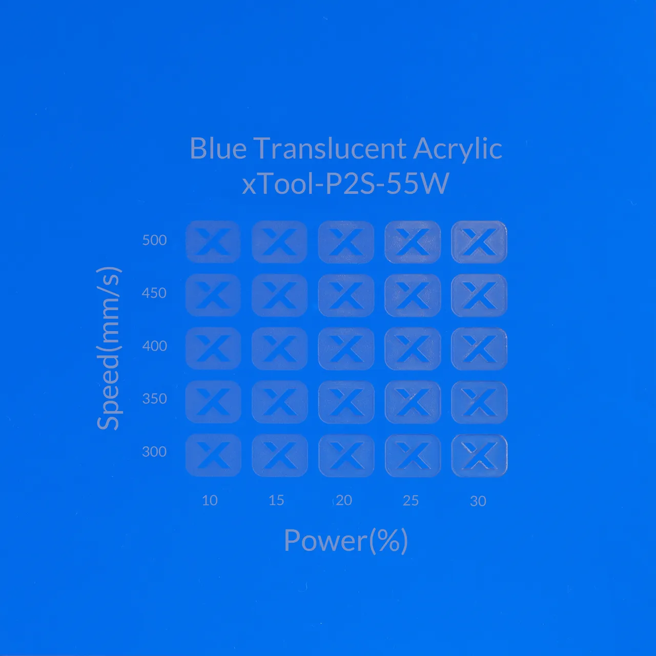 1/8"(3mm) Blue Translucent Acrylic test grid