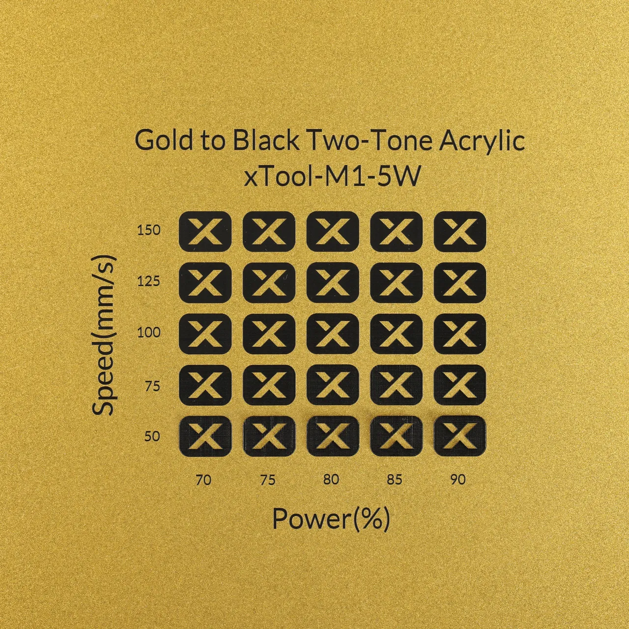 1/8"(3mm) Gold to Black Two-Tone Acrylic test grid