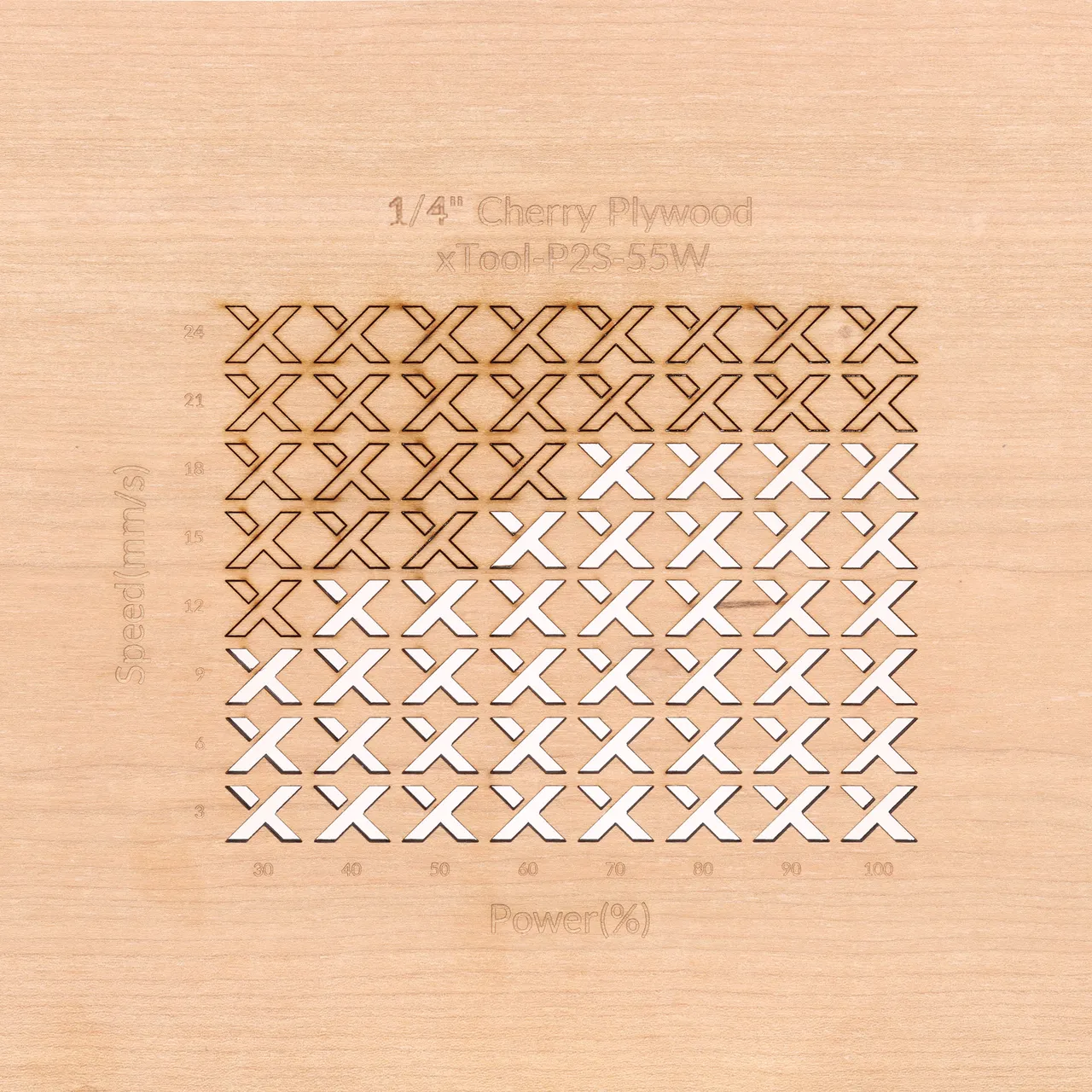 1/4"(6mm) Cherry Plywood test grid