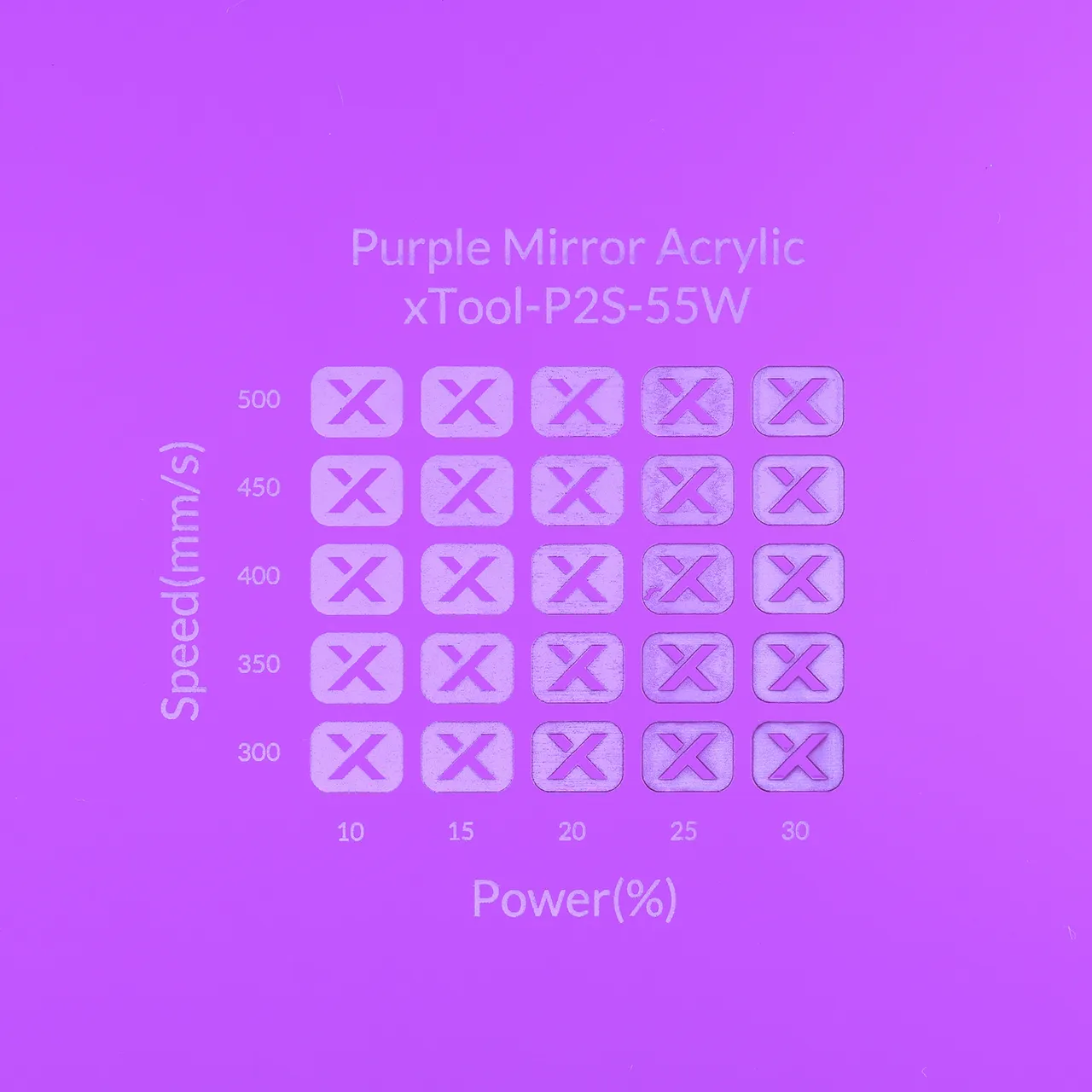 1/8"(3mm) Purple Mirror Acrylic test grid