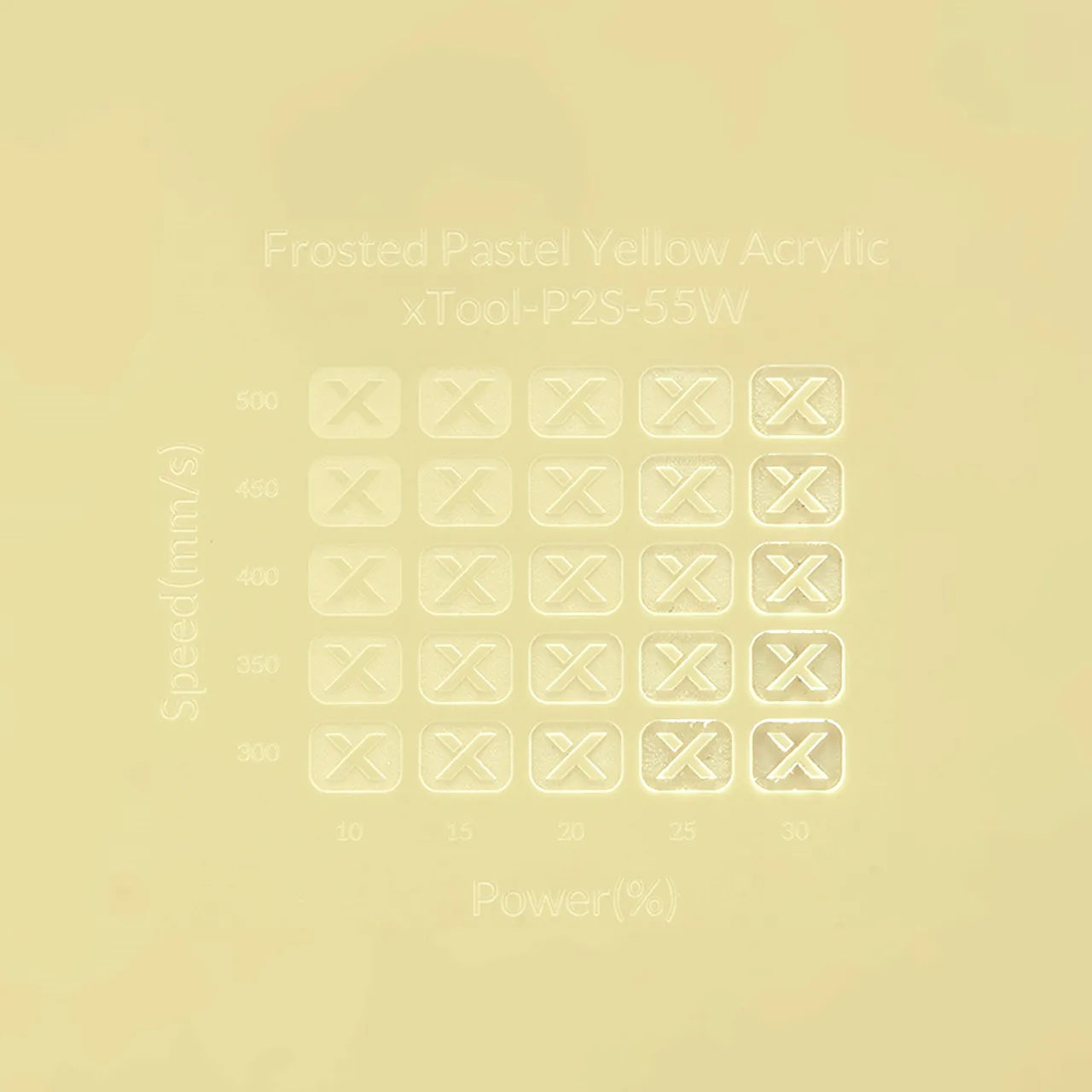 1/8"(3mm) Frosted Pastel Yellow Acrylic test grid