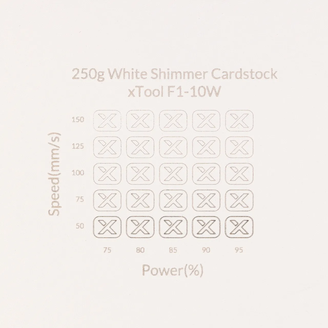White Shimmer Cardstock-7oz(250g) test grid