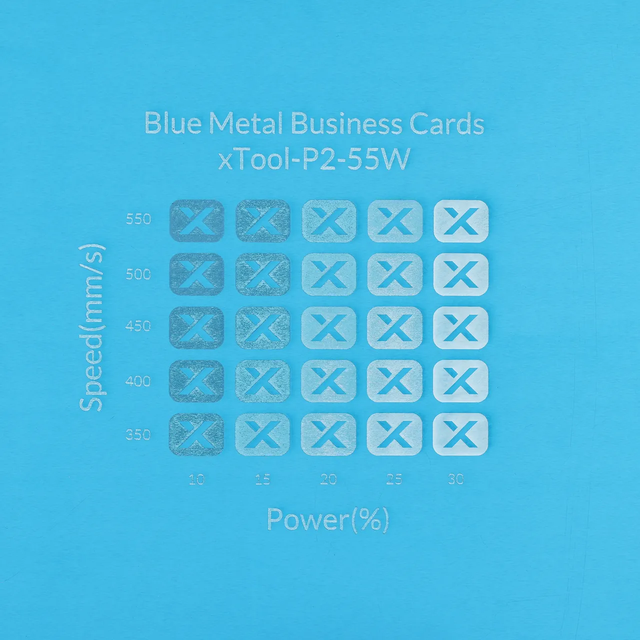 Blue Metal Business Card test grid