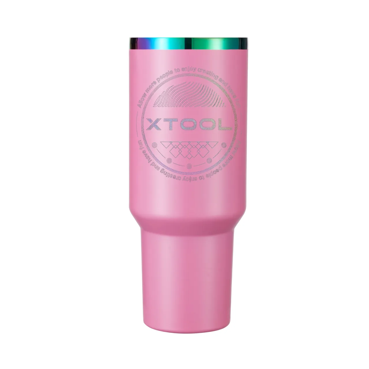 40oz(1183ml) Peony Pink to Iridescent Tumbler with Removable Handle