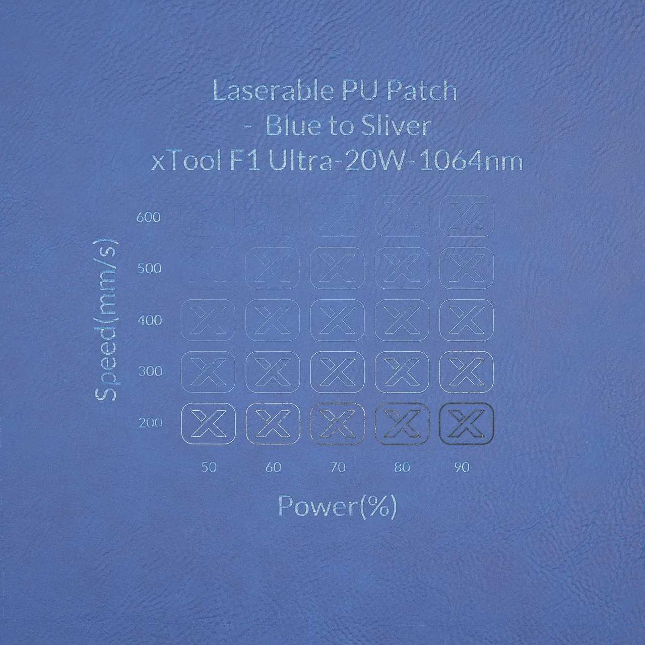Blue to Silver Rectangular Laserable Pu Patch