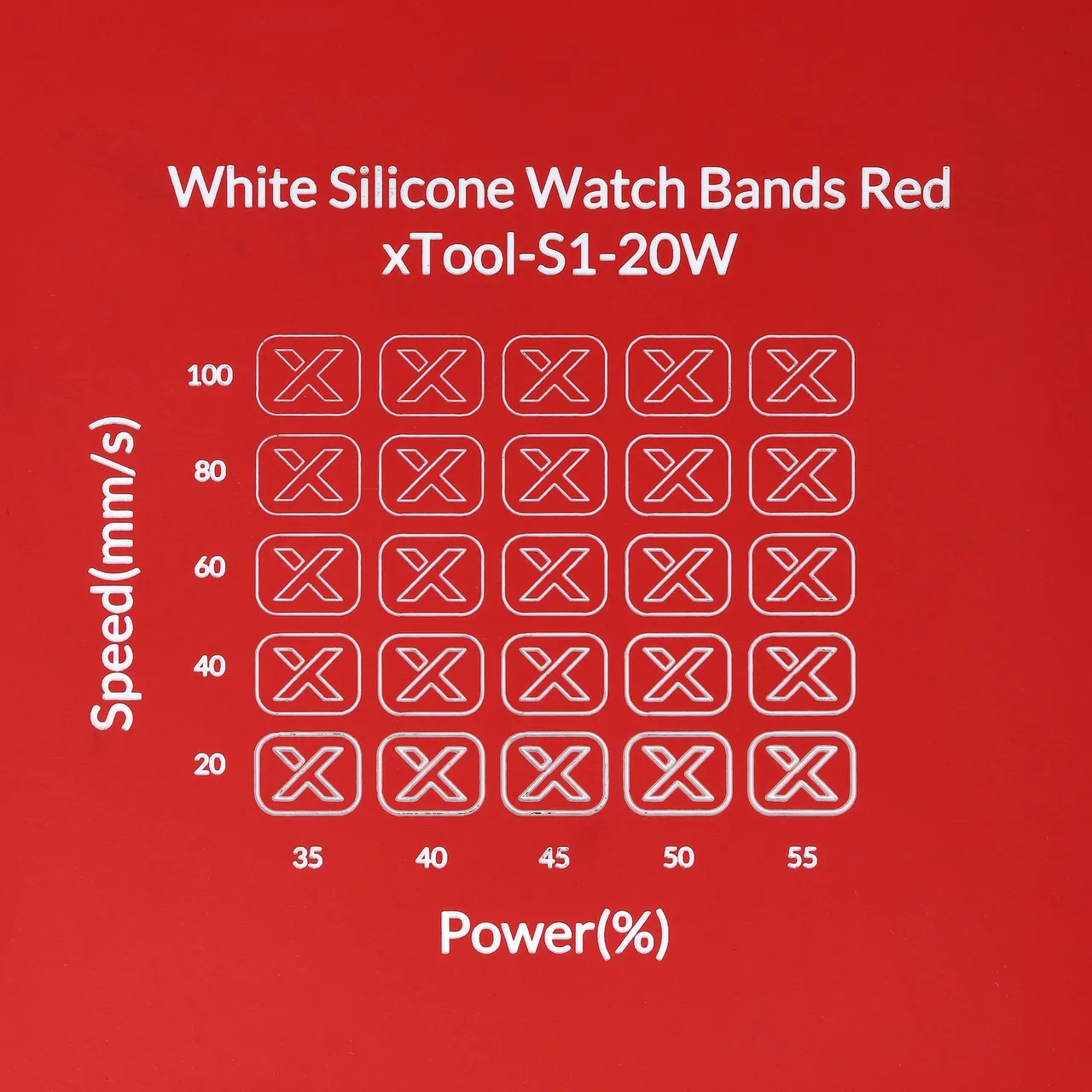 Red to White Silicone test grid