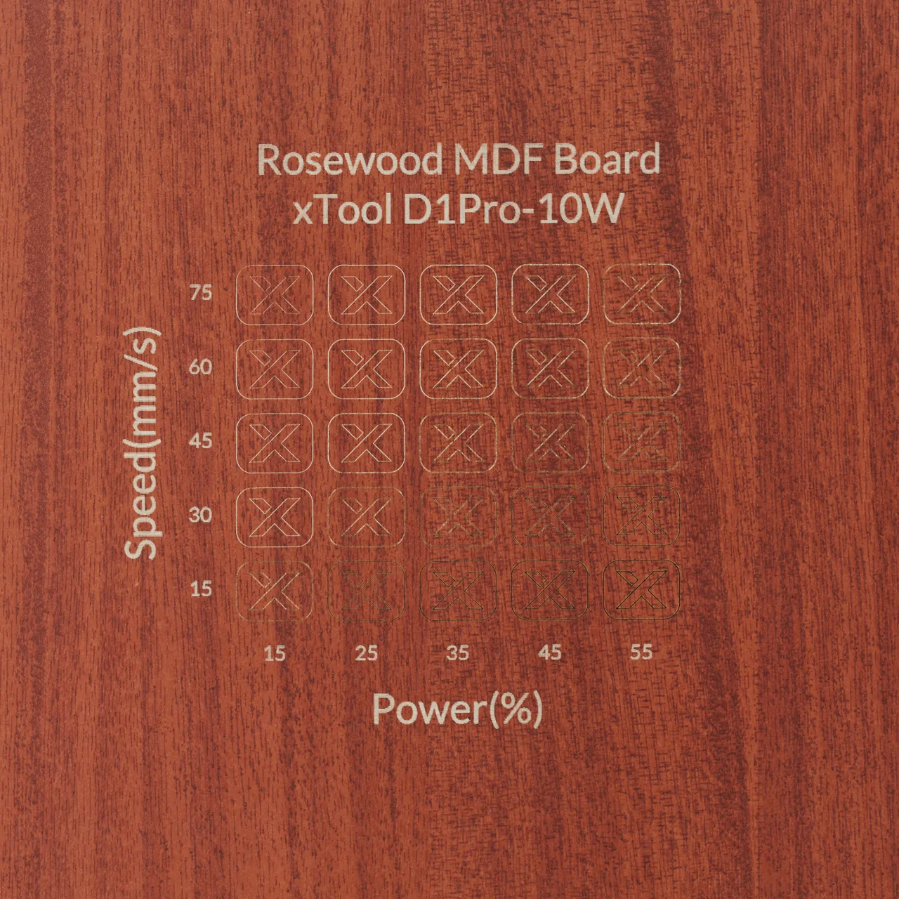 1/8"(3mm) Faux Rosewood MDF Board test grid