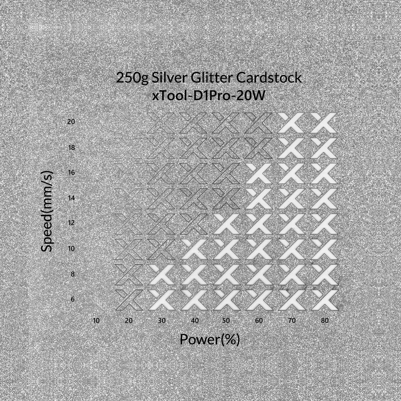 Silver Glitter Cardstock-7oz(250g) test grid