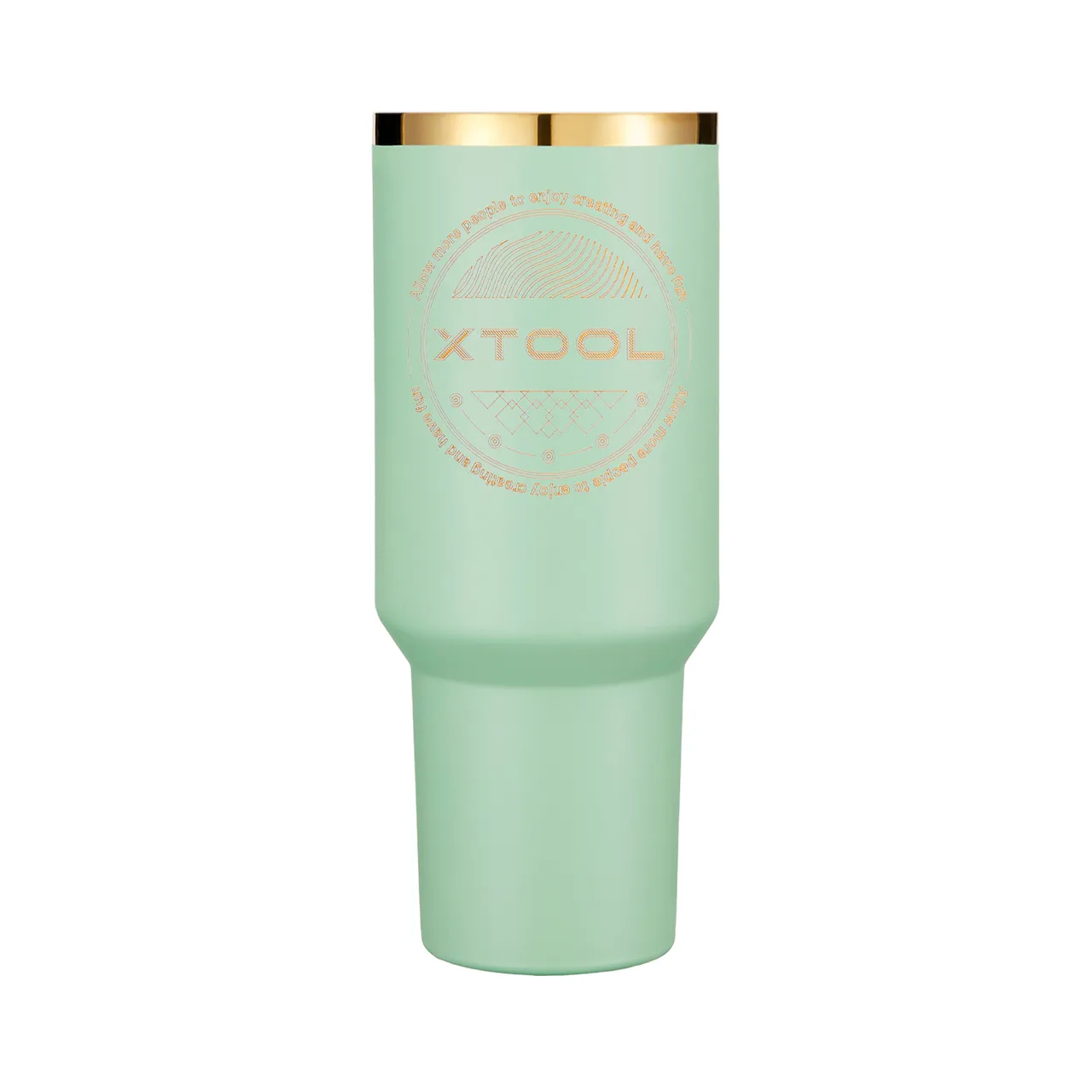 40oz(1183ml) Green to Gold Tumbler with Removable Handle