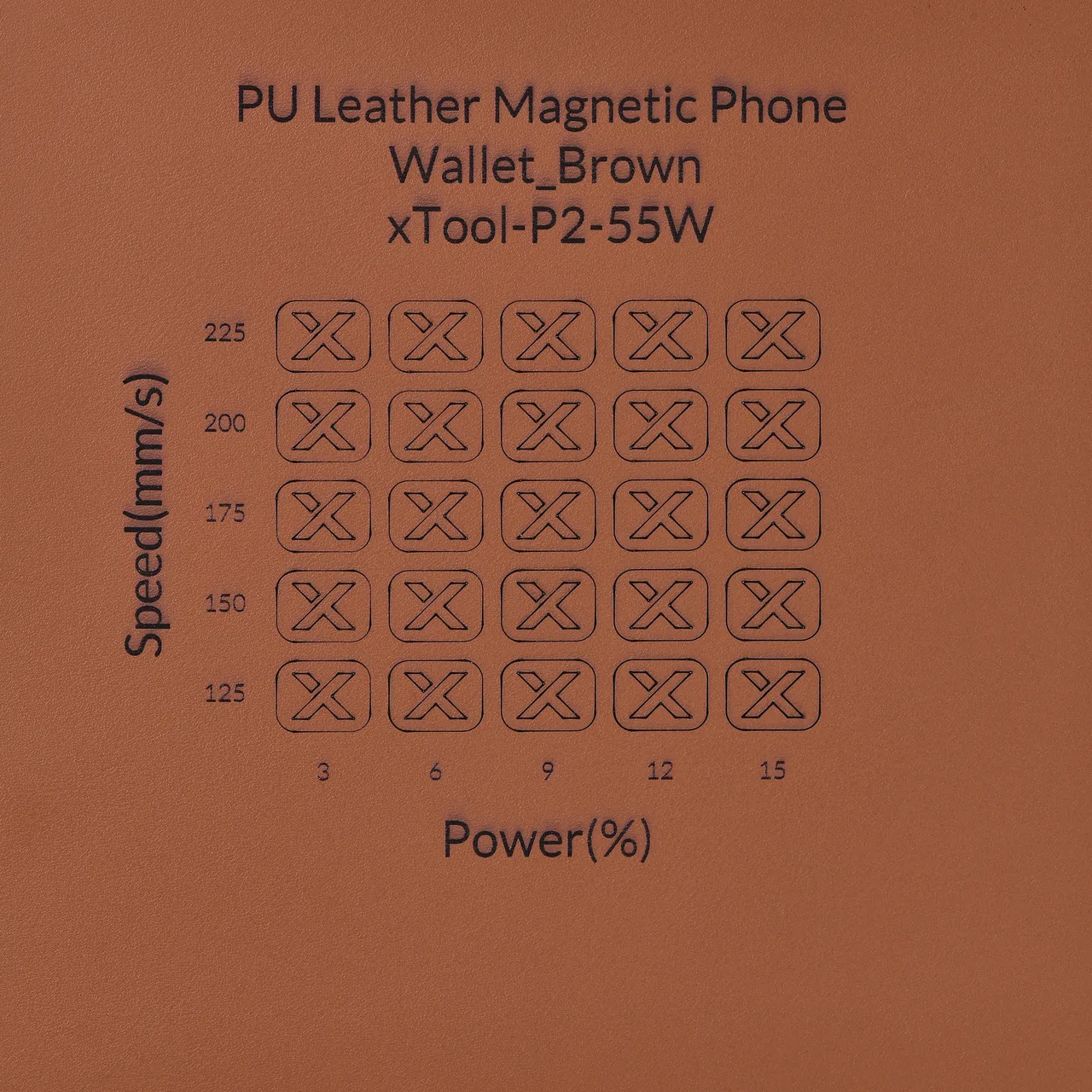 Brown PU Leather test grid