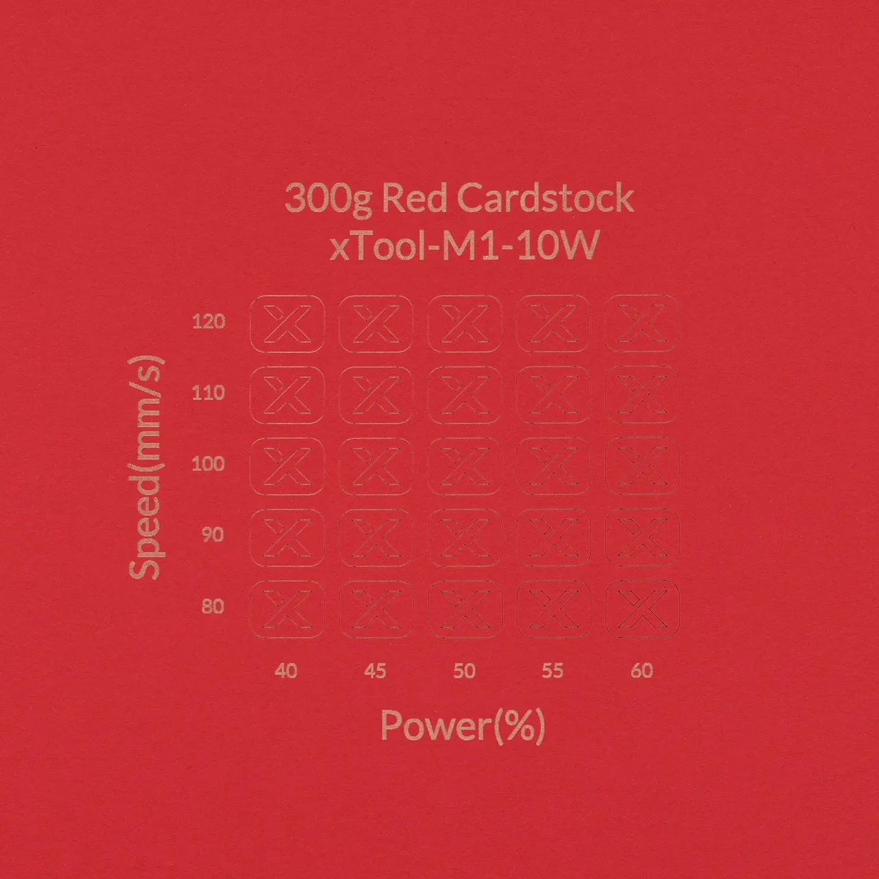Red Cardstock-9oz(300g) test grid