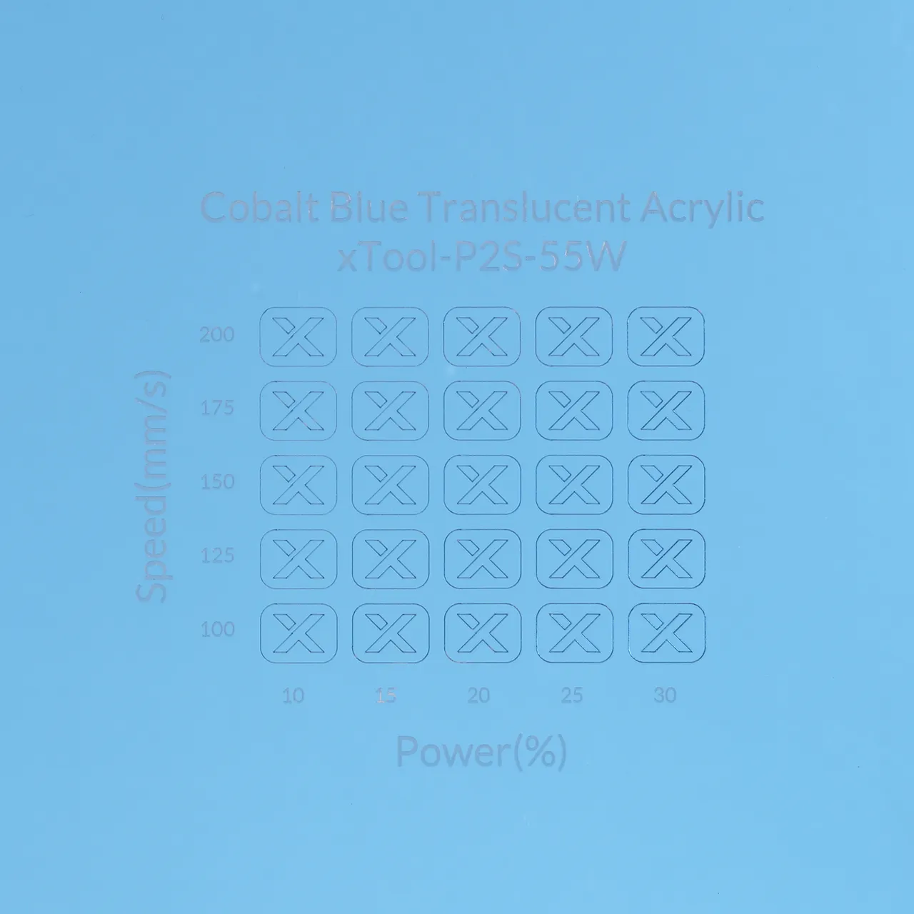 1/8"(3mm) Cobalt Blue Translucent Acrylic test grid