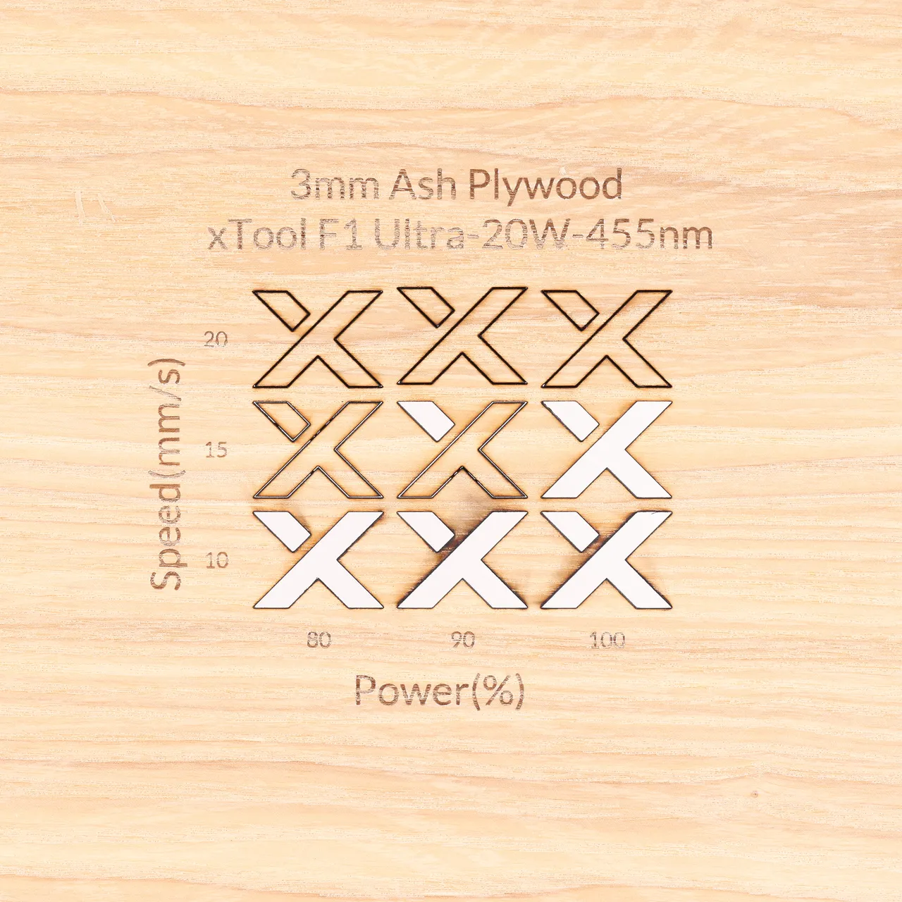 1/8"(3mm) Ash Plywood test grid