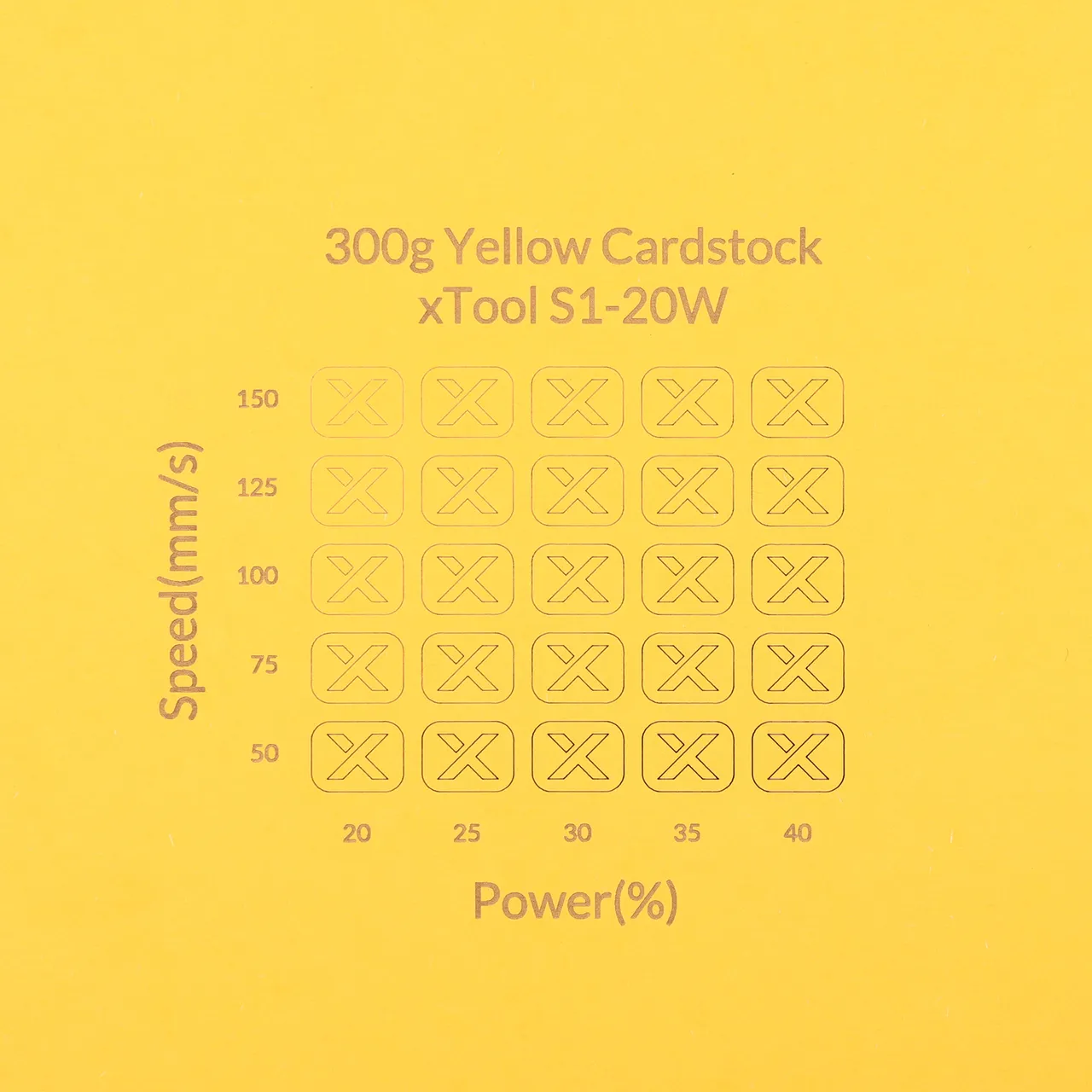 Yellow Cardstock-9oz(300g) test grid