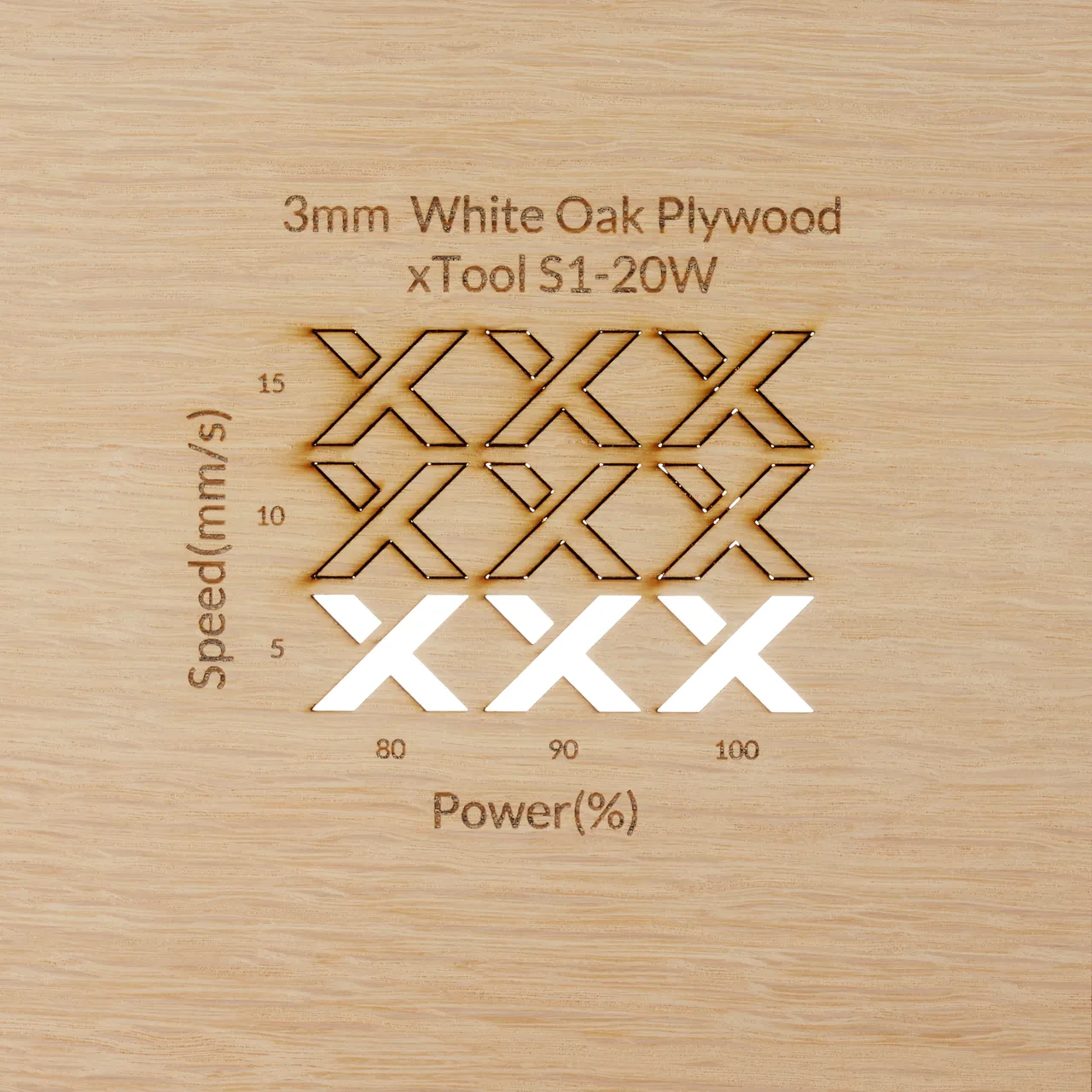 1/8"(3mm) White Oak Plywood test grid