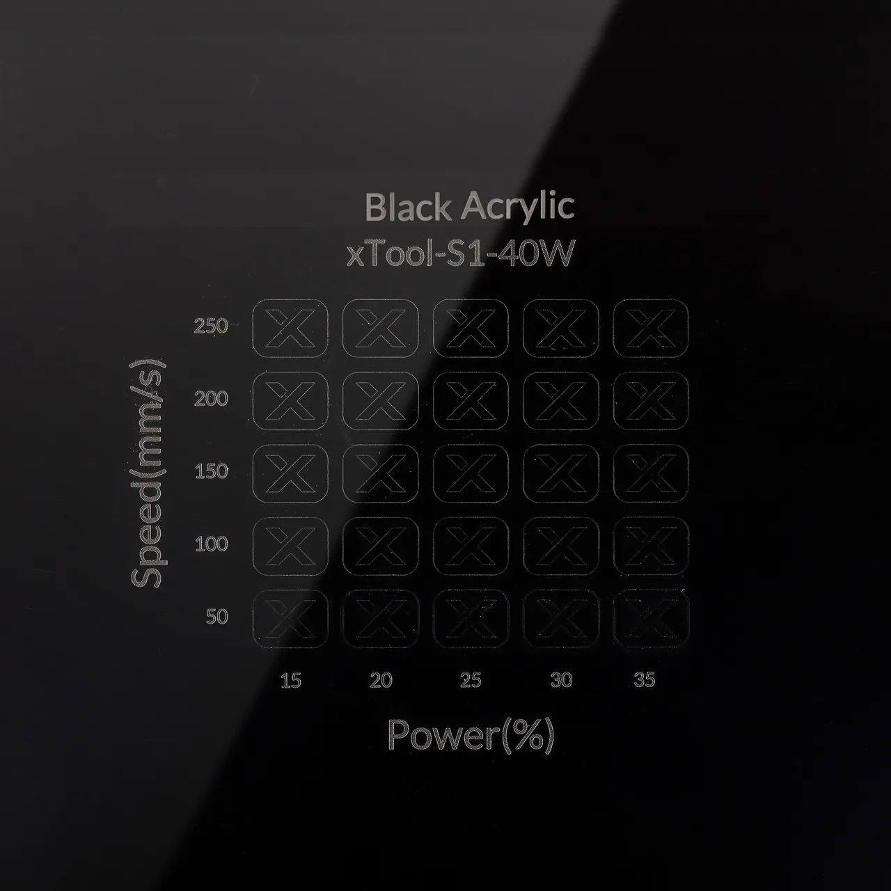 1/4"(6mm) Black Acrylic test grid