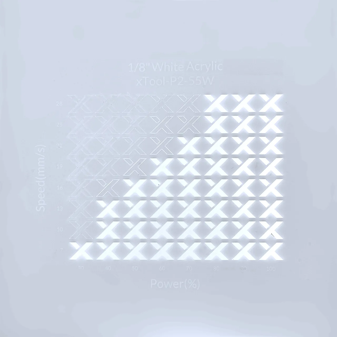 1/8"(3mm) White Acrylic test grid