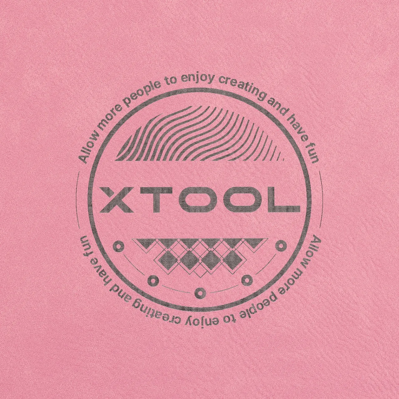 Pink to Black Laserable PU Leather test grid