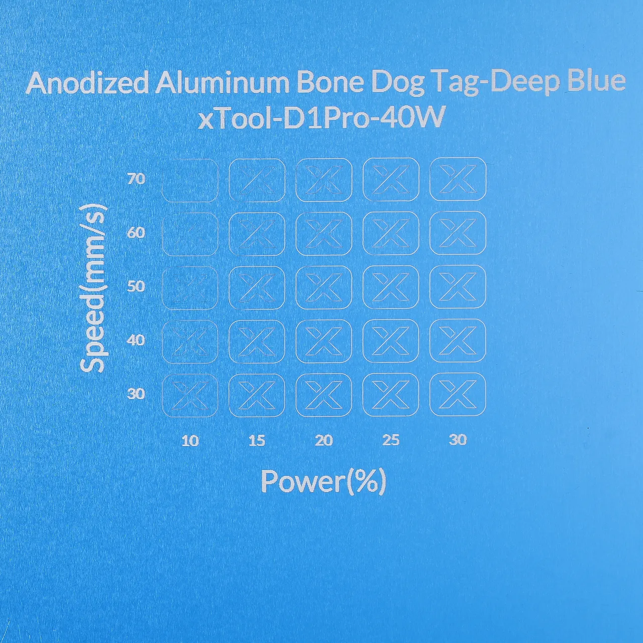 3/64"(1mm) Deep Blue Anodized Aluminum test grid
