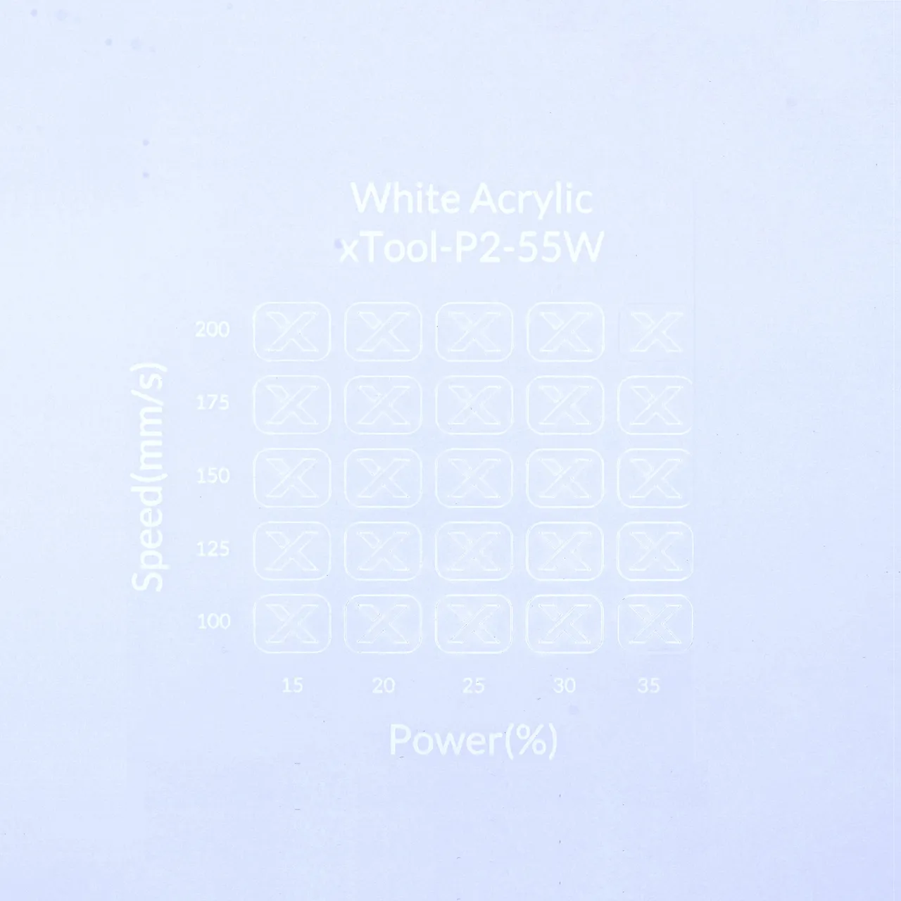 1/2"(12mm) White Acrylic test grid