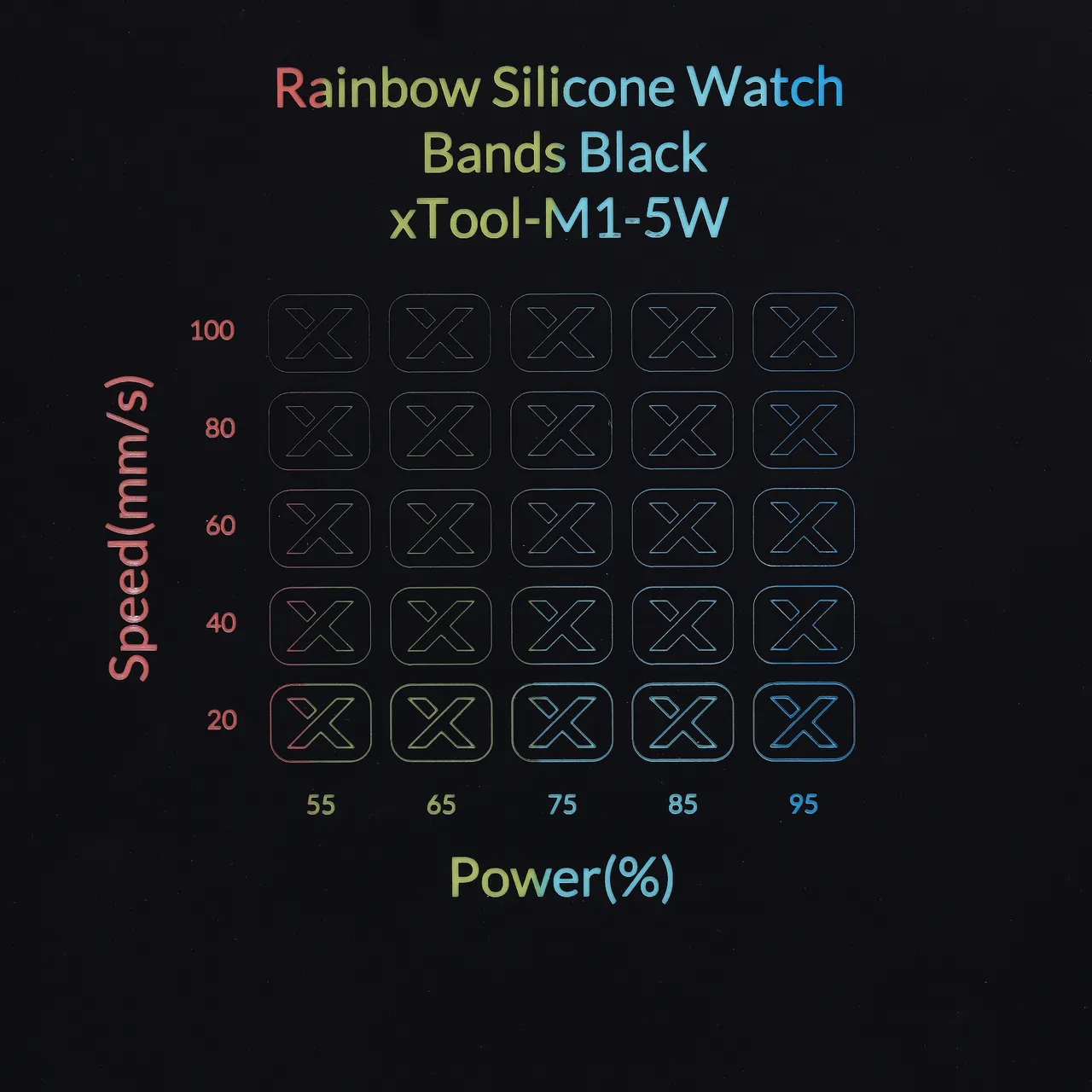 Rainbow Silicone Magnetic Phone Case Black test grid