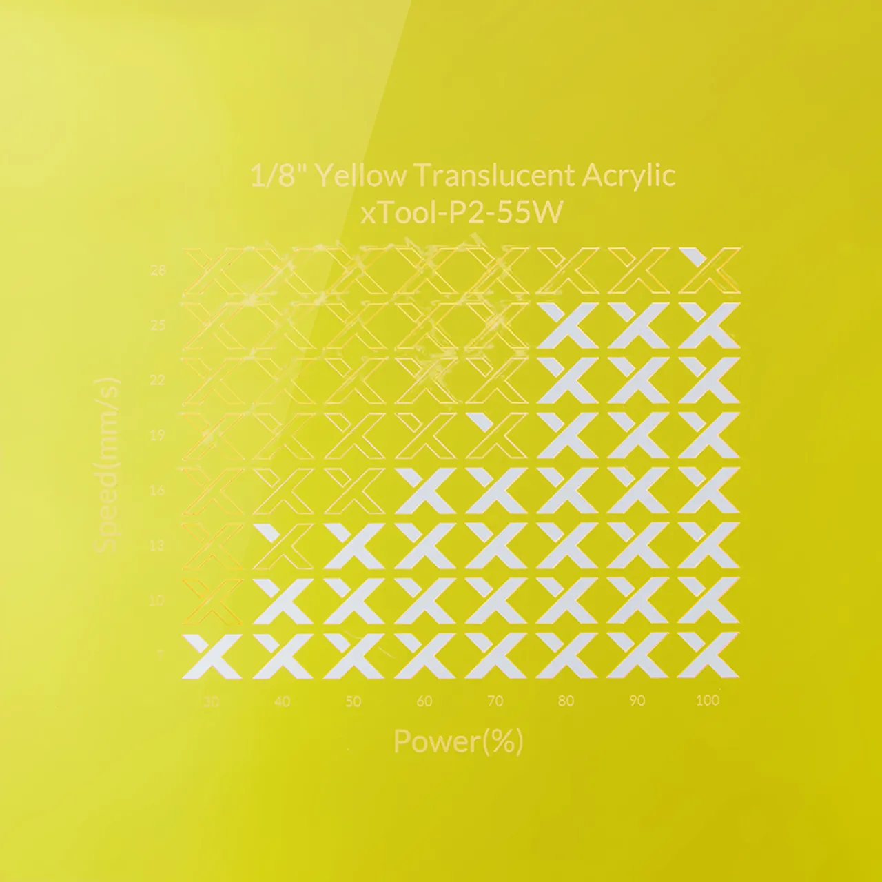 1/8"(3mm) Yellow Translucent Acrylic test grid