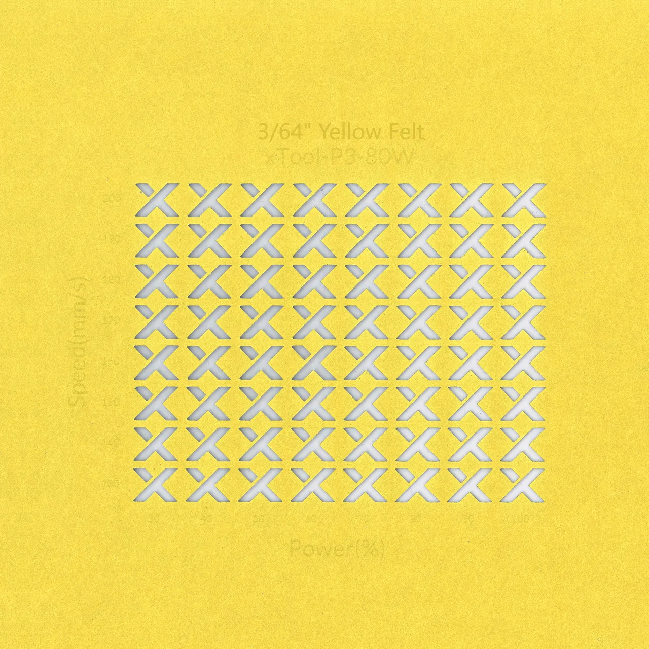 3/64"(1mm) Yellow Felt test grid