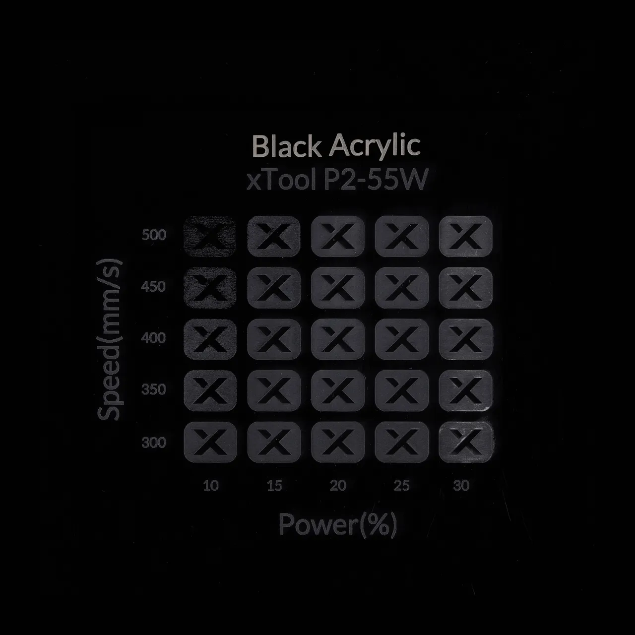 1/4"(6mm) Black Acrylic test grid