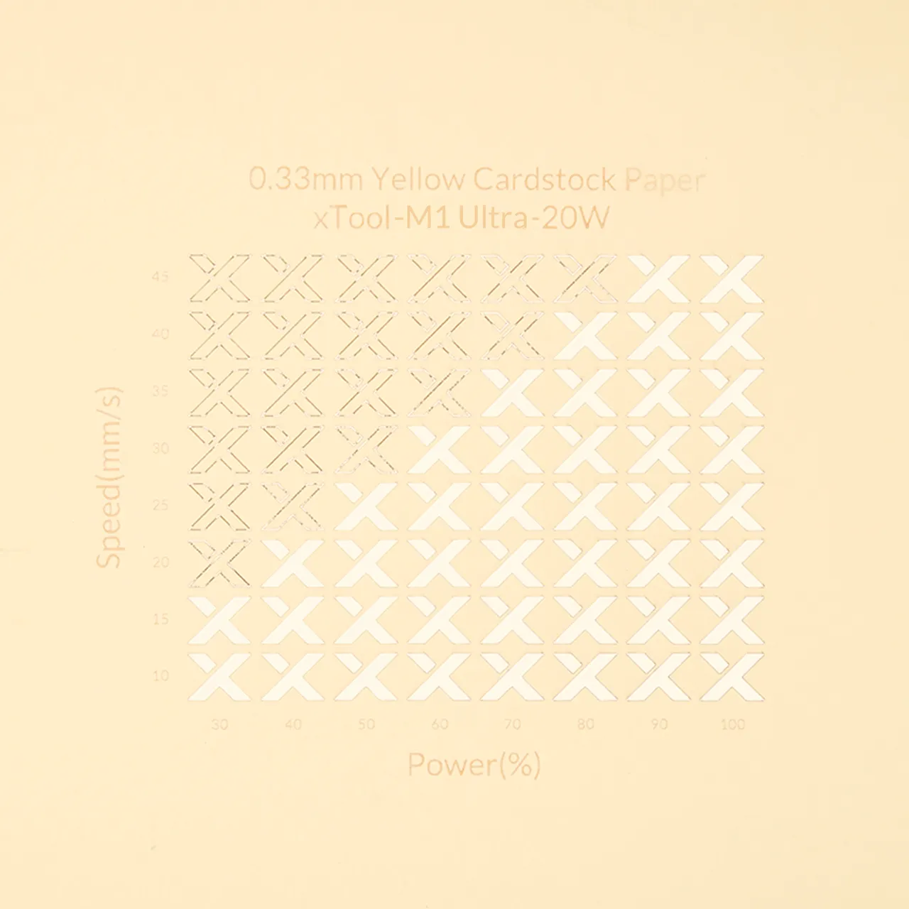 1/77"(0.33mm) Yellow Cardstock Paper test grid