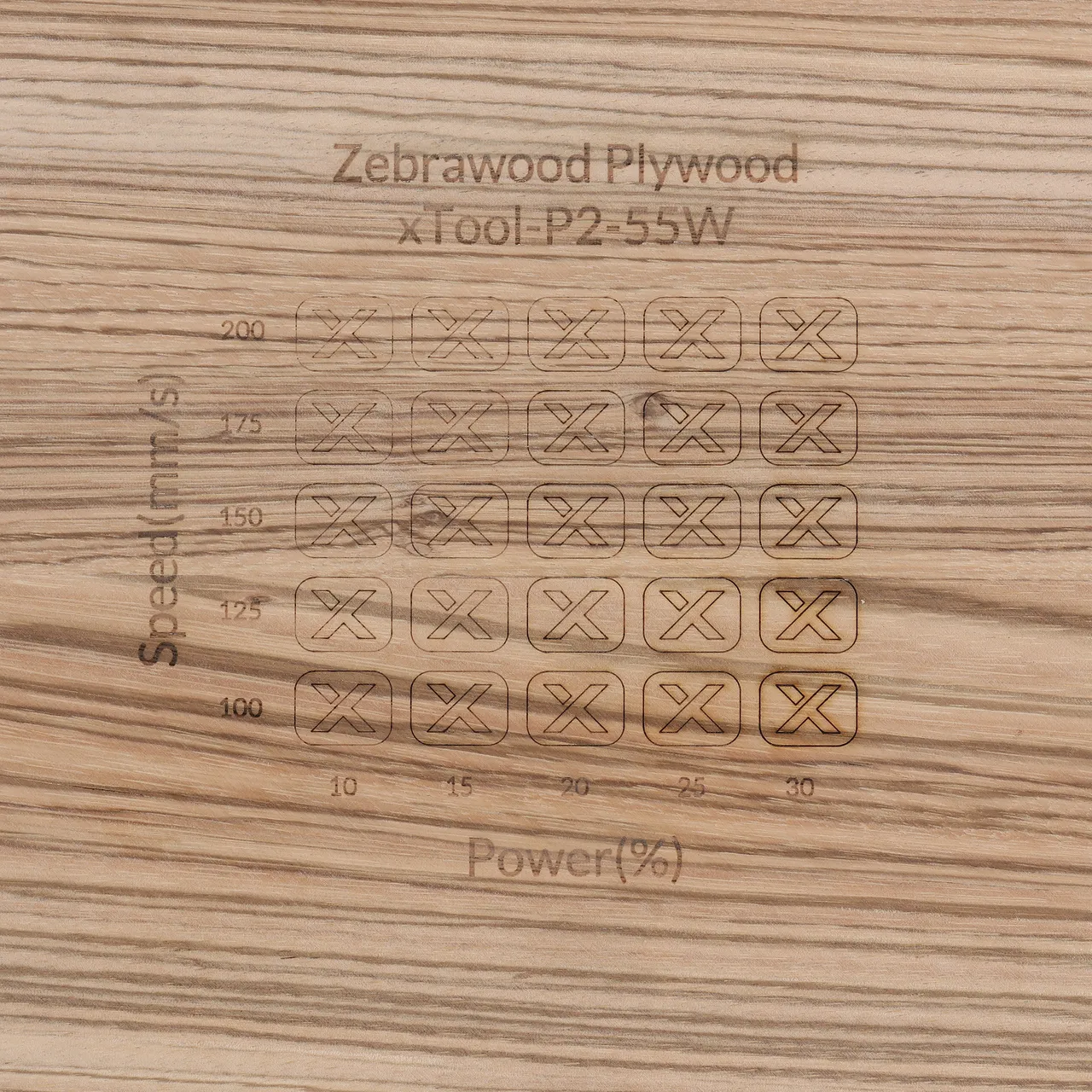 1/8"(3mm) Zebrawood Plywood test grid