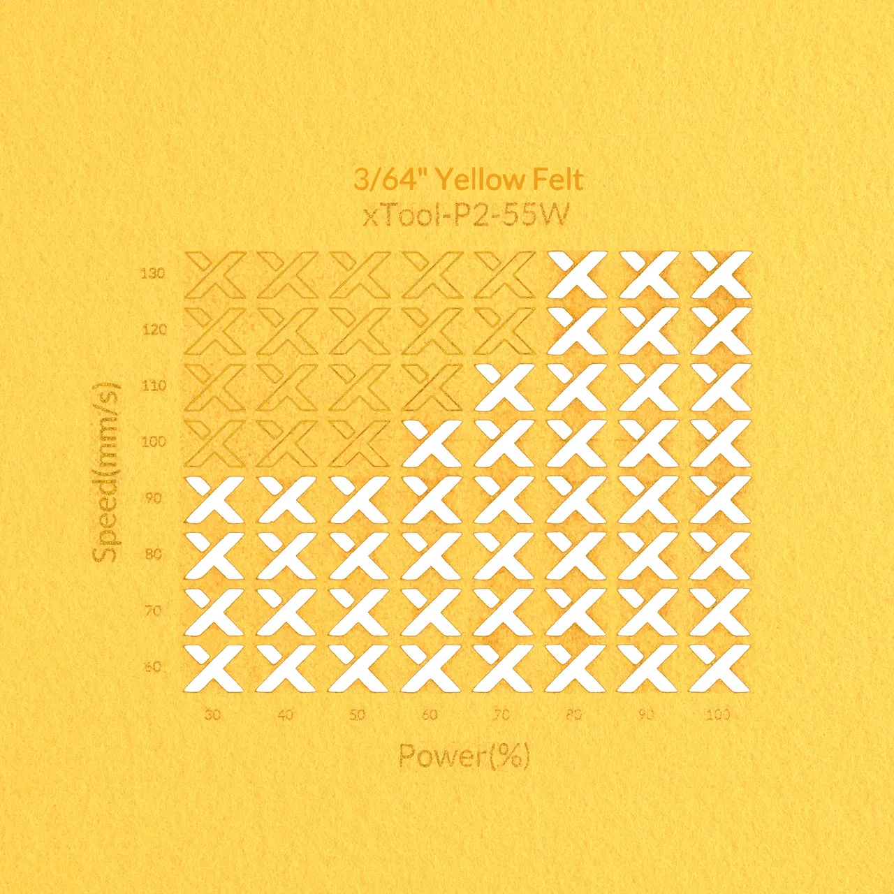 3/64"(1mm) Yellow Felt test grid