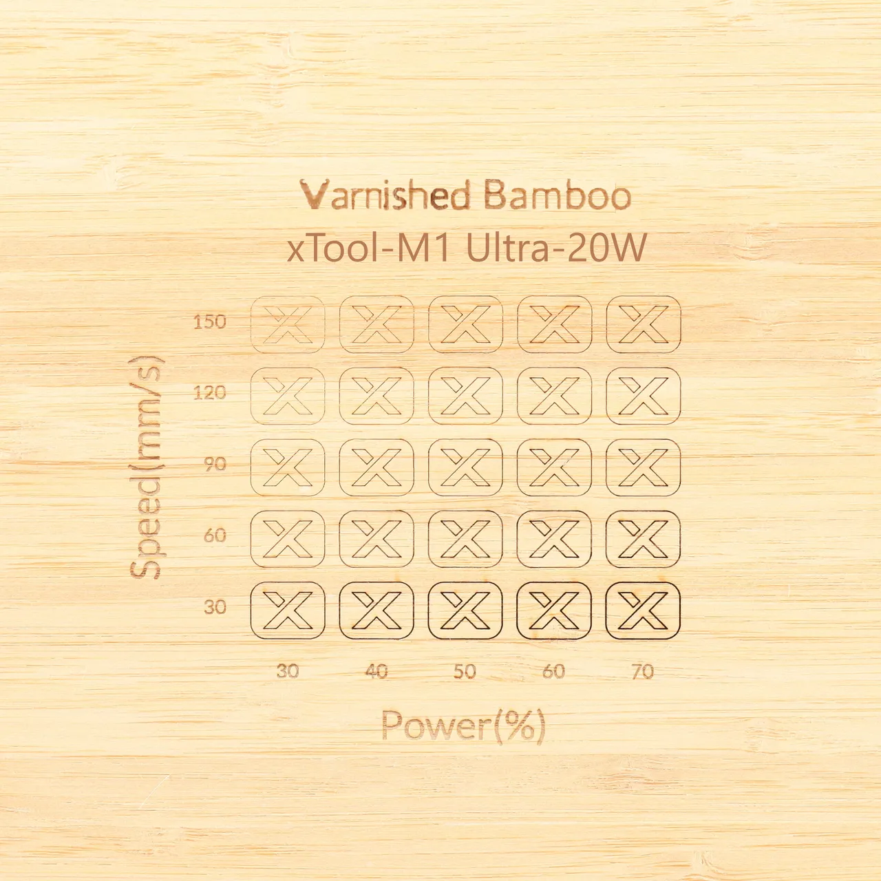 Bamboo Cutting Board with Cutout Handle test grid