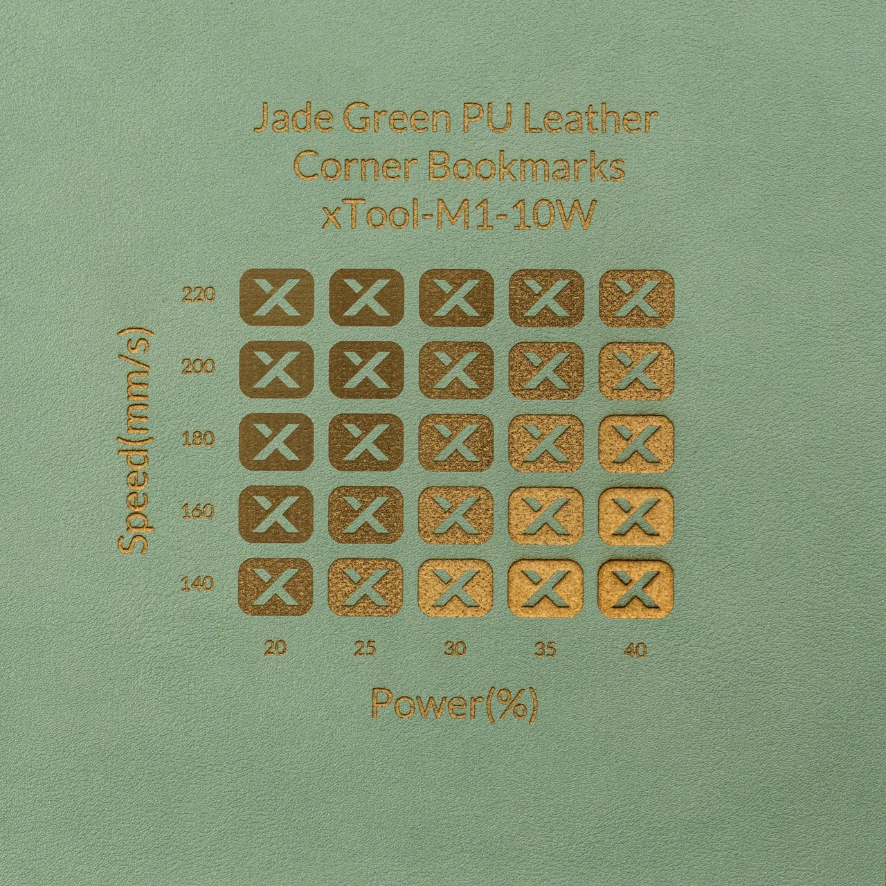 PU Leather Corner Bookmarks_Fan Green test grid
