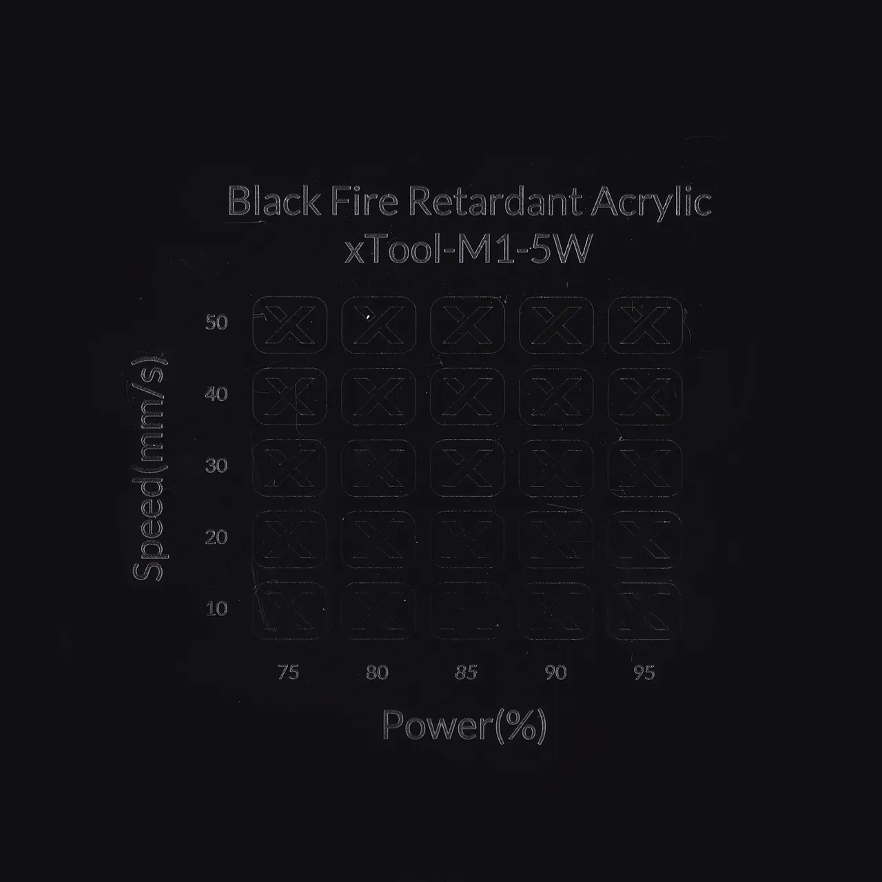 1/8"(3mm) Black Fire Retardant Acrylic test grid