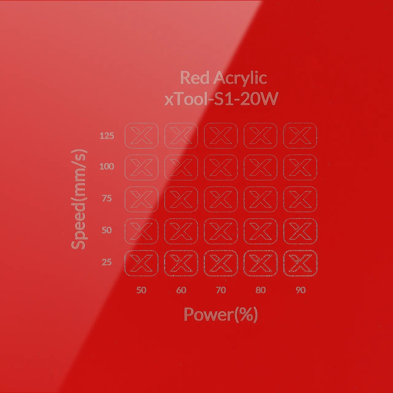 1/8"(3mm) Red Acrylic test grid