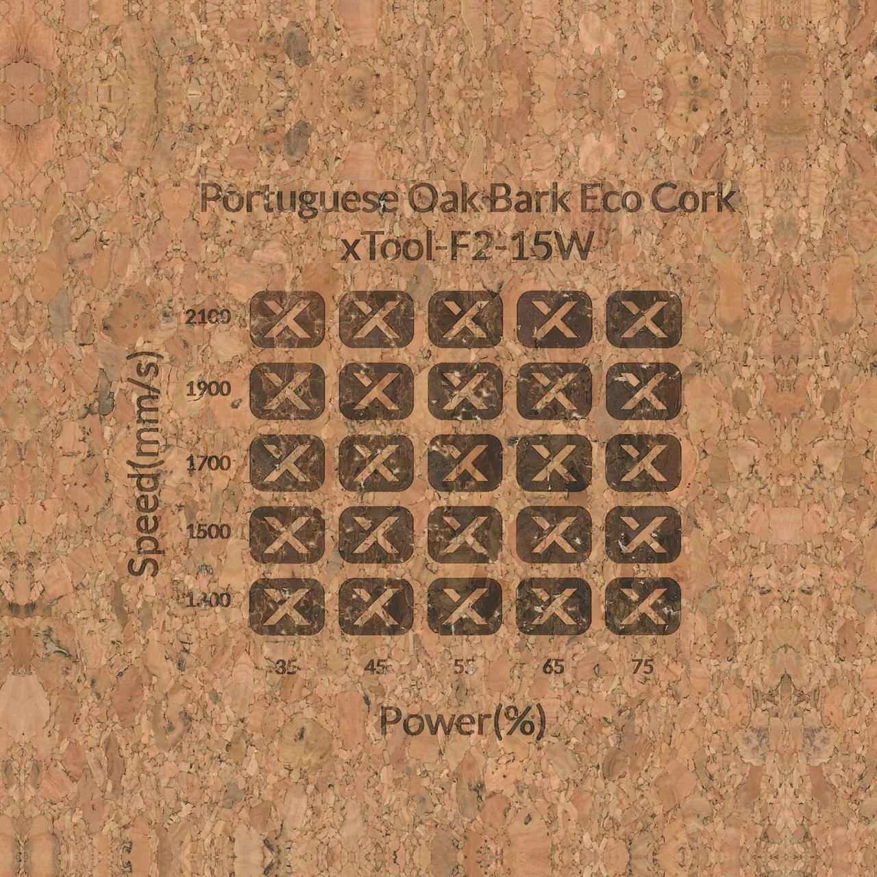Portuguese Oak Bark Eco Cork test grid