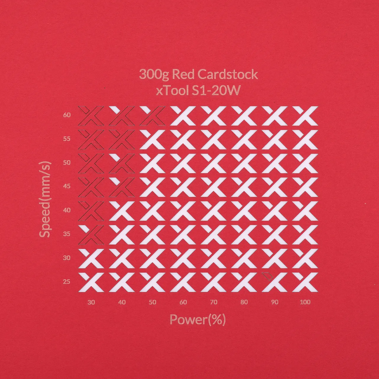 Red Cardstock-9oz(300g) test grid