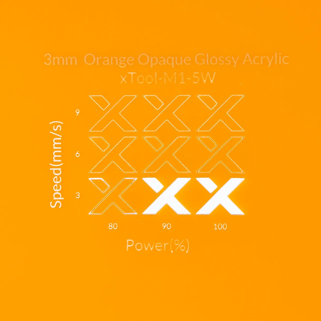 1/8"(3mm) Carrot Orange Acrylic test grid