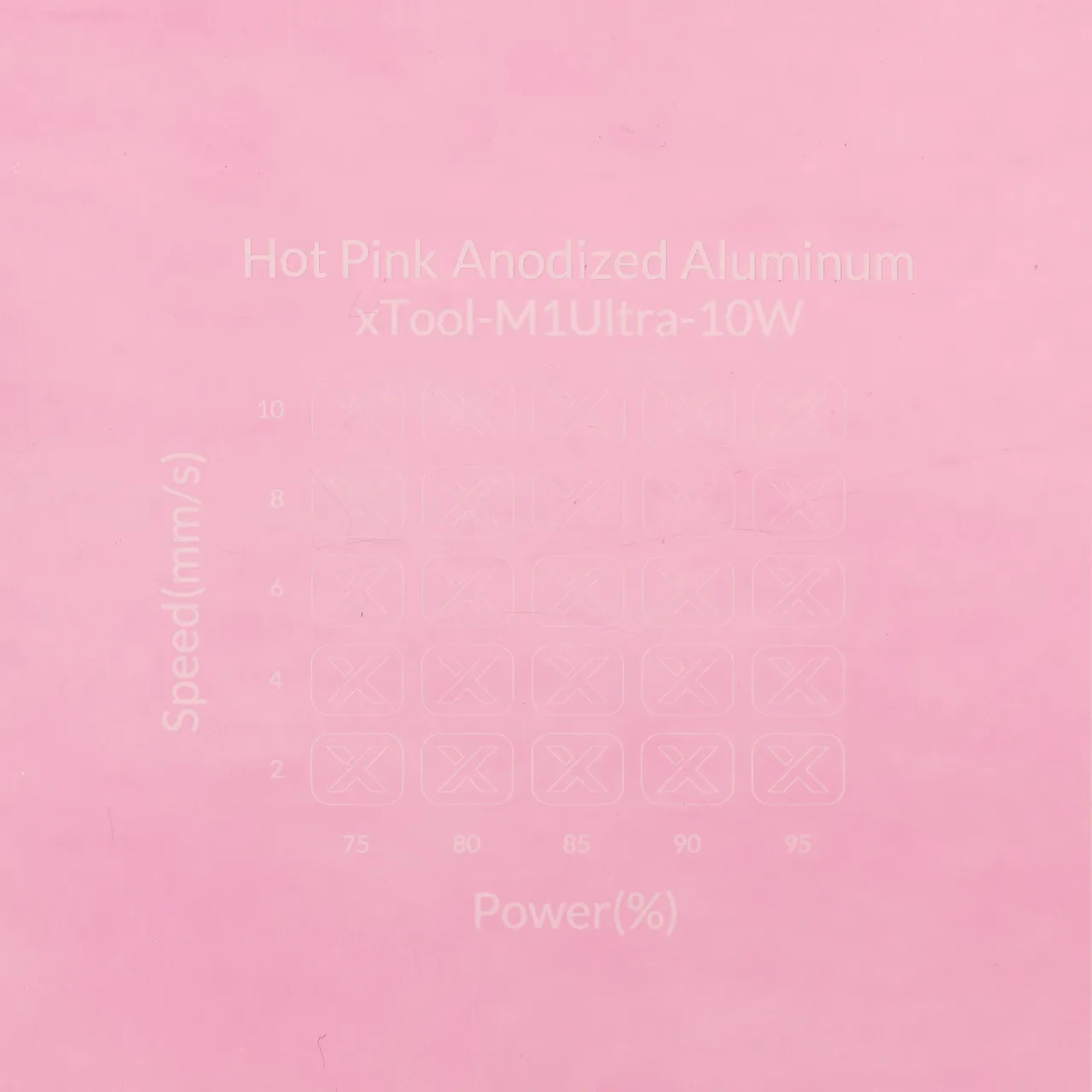 Hot Pink Anodized Aluminum Bone Dog Tag test grid