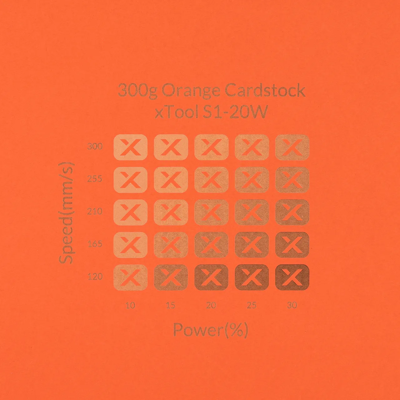 Orange Cardstock-9oz(300g) test grid