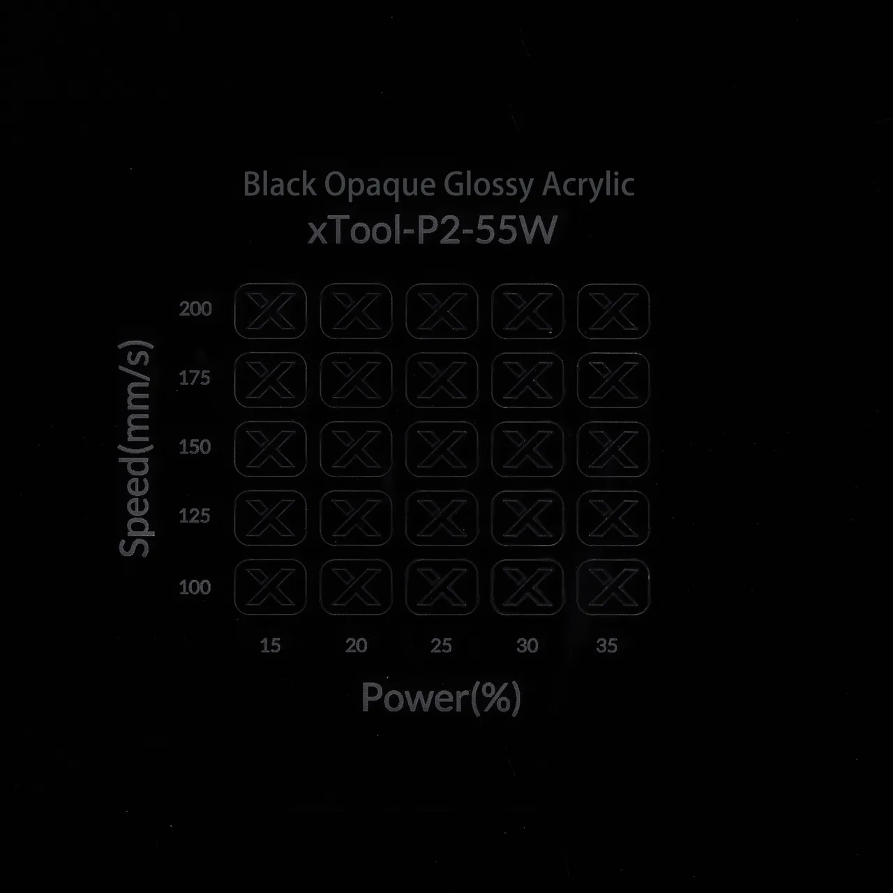 3/64"(1mm) Black Acrylic test grid